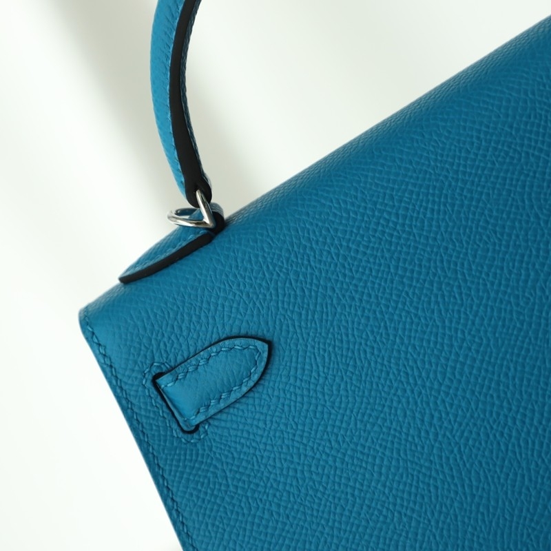0F Blue Frida epsom kelly mini II with phw