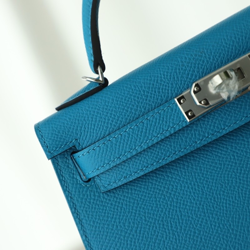 0F Blue Frida epsom kelly mini II with phw