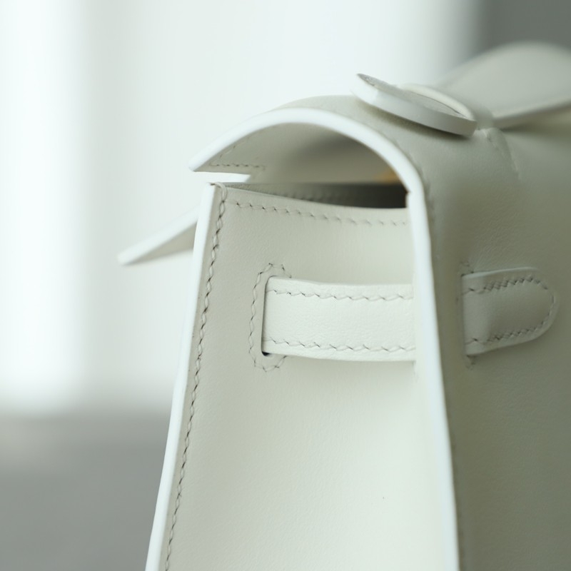 01 Blanc swift kelly pochette with Ghw