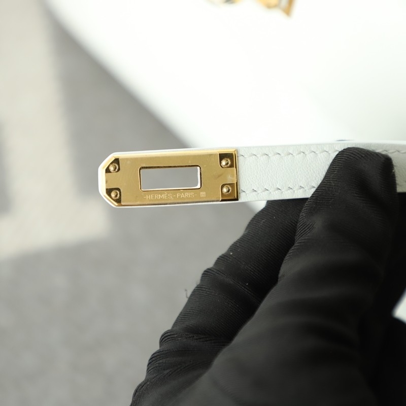 01 Blanc swift kelly pochette with Ghw