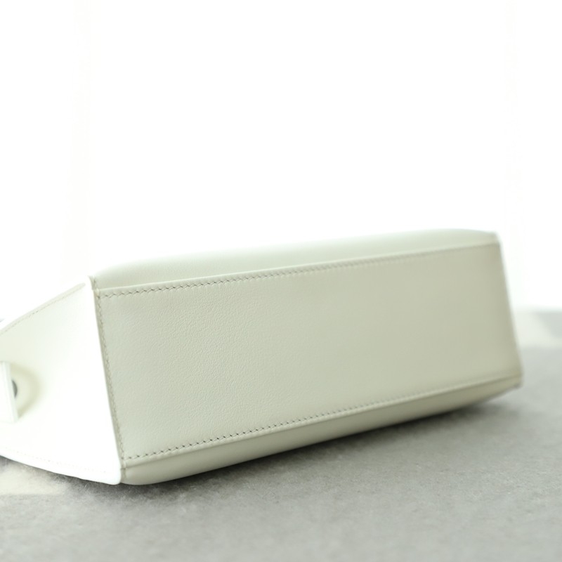 01 Blanc swift kelly pochette with Ghw