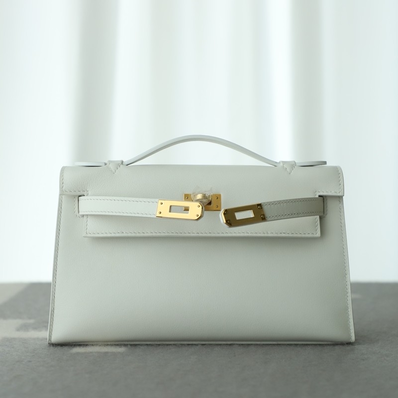 01 Blanc swift kelly pochette with Ghw