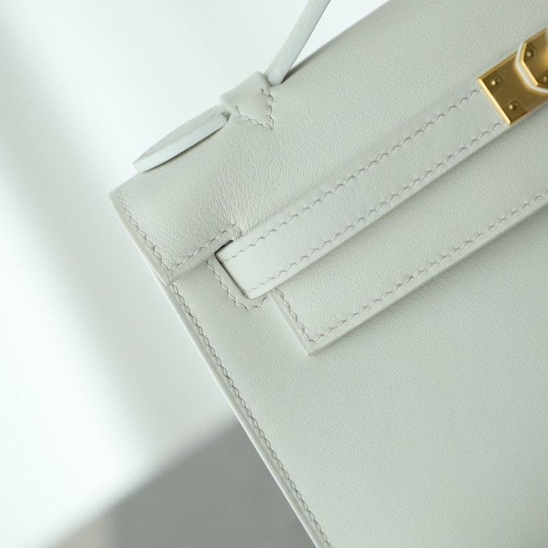 01 Blanc swift kelly pochette with Ghw