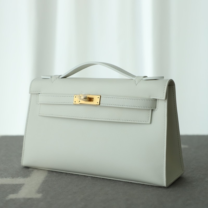 01 Blanc swift kelly pochette with Ghw