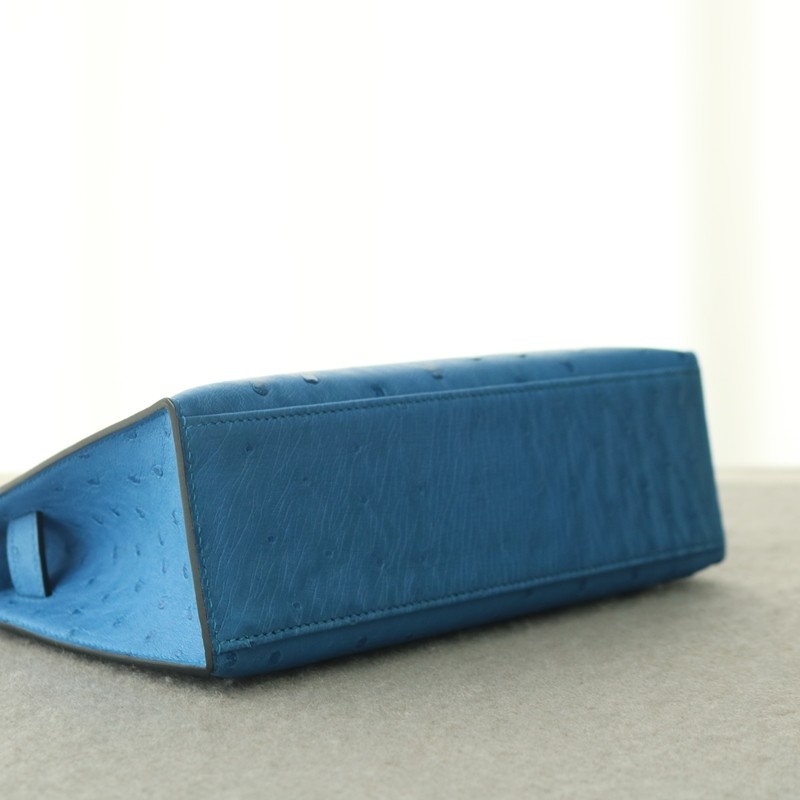 7Q Mykonos Ostrich Kelly Pochette With PHW