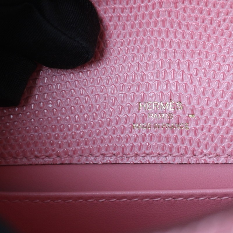 5P Bubblegum Lizard Kelly Pochette With Ghw