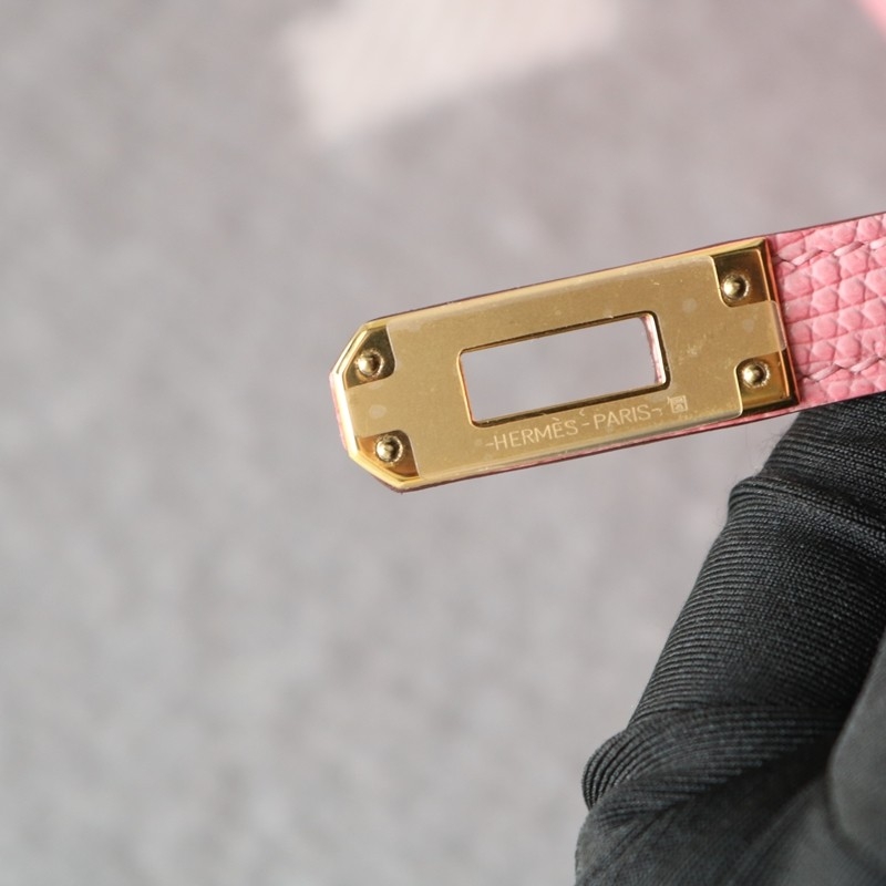 5P Bubblegum Lizard Kelly Pochette With Ghw