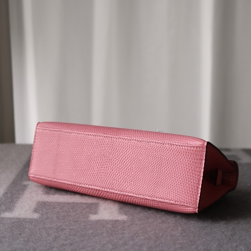 5P Bubblegum Lizard Kelly Pochette With Ghw