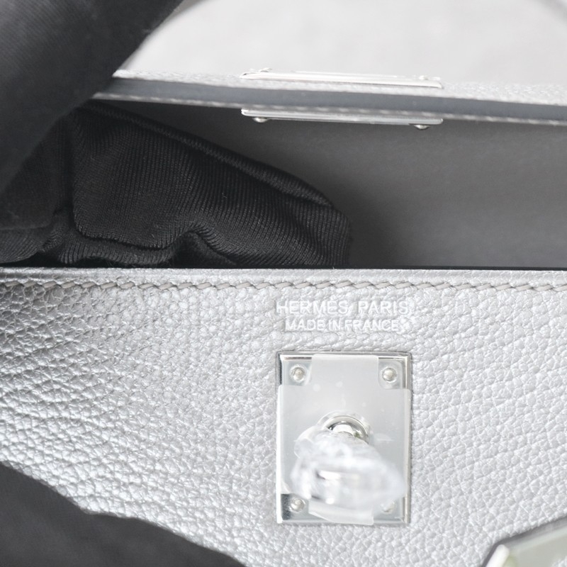 Mini Kelly Metallic Olympic Silver Leather PHW