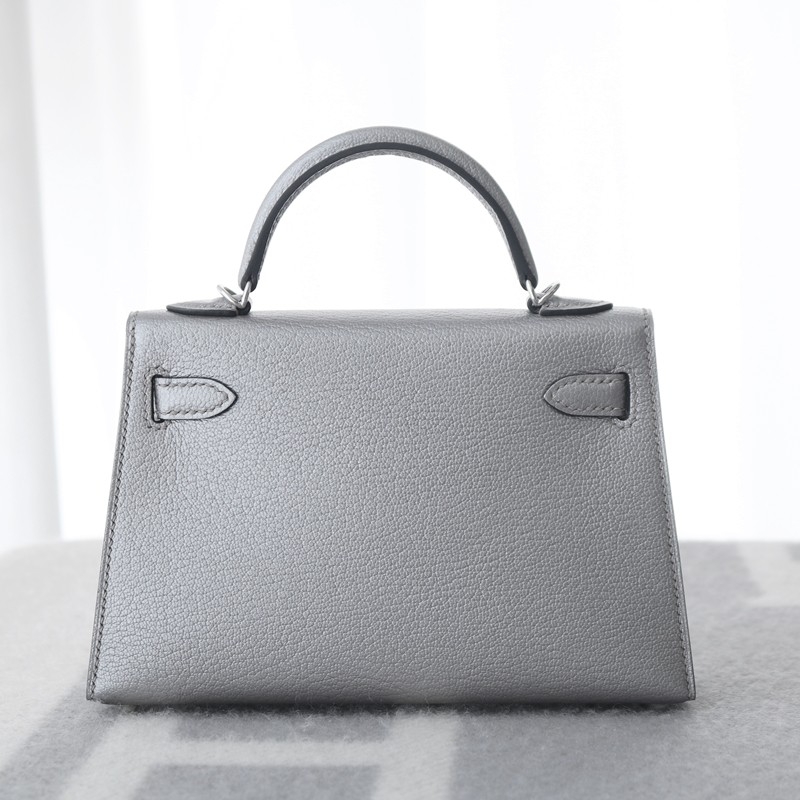 Mini Kelly Metallic Olympic Silver Leather PHW