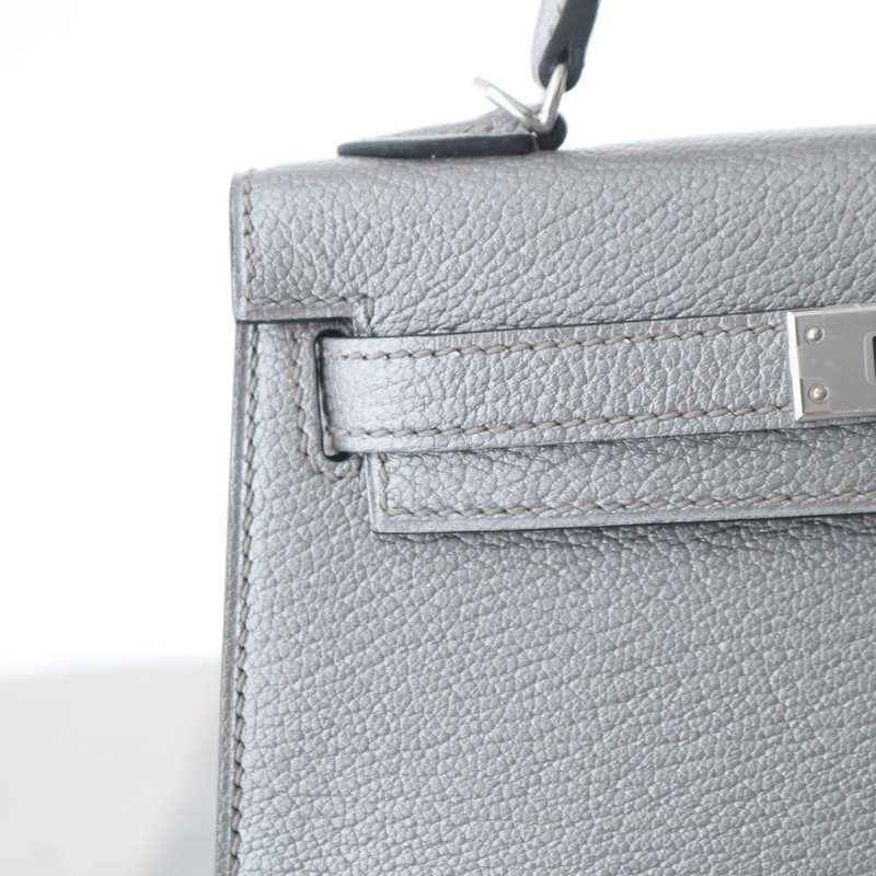 Mini Kelly Metallic Olympic Silver Leather PHW