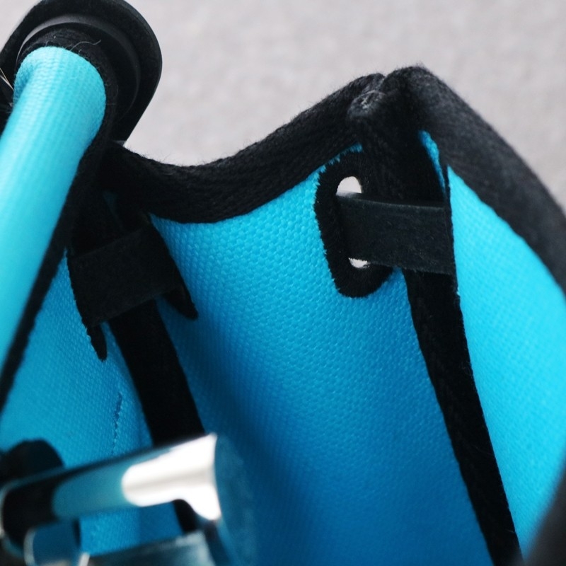 Hermès Herbag Zip Mini 20 Nior (CK89) with Bleu Riviera Canvas Palladium Hardware