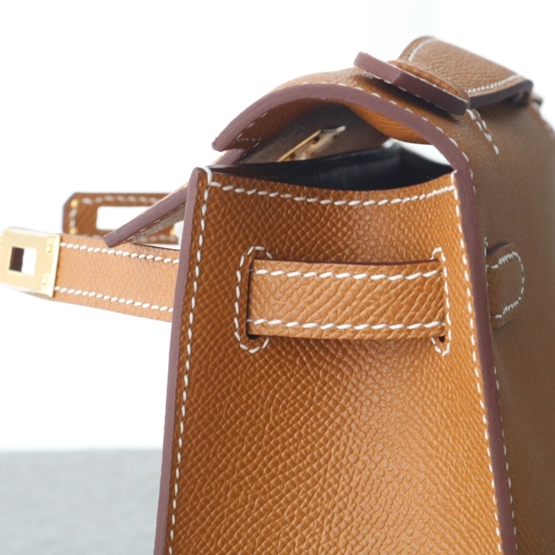 C37 GOLD epsom kelly pochette with ghw