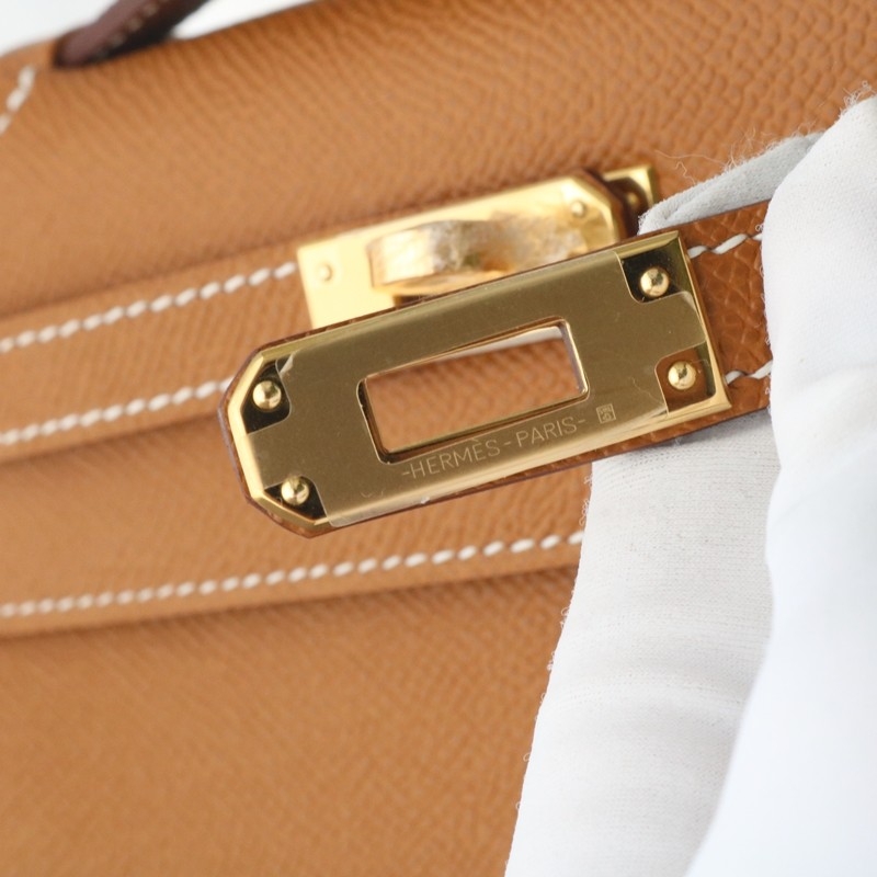 C37 GOLD epsom kelly pochette with ghw