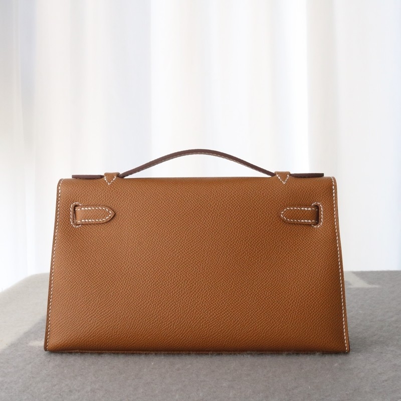 C37 GOLD epsom kelly pochette with ghw