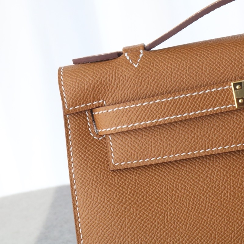 C37 GOLD epsom kelly pochette with ghw