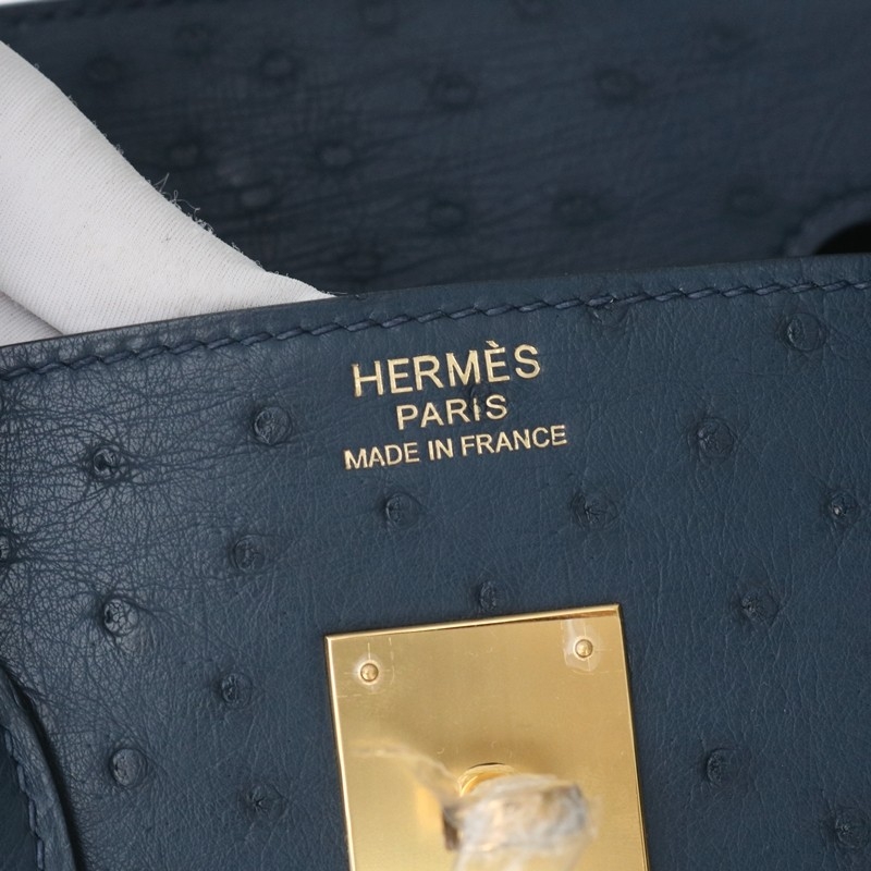 2Z blue nuit Ostrich Birkin 35 with GHW