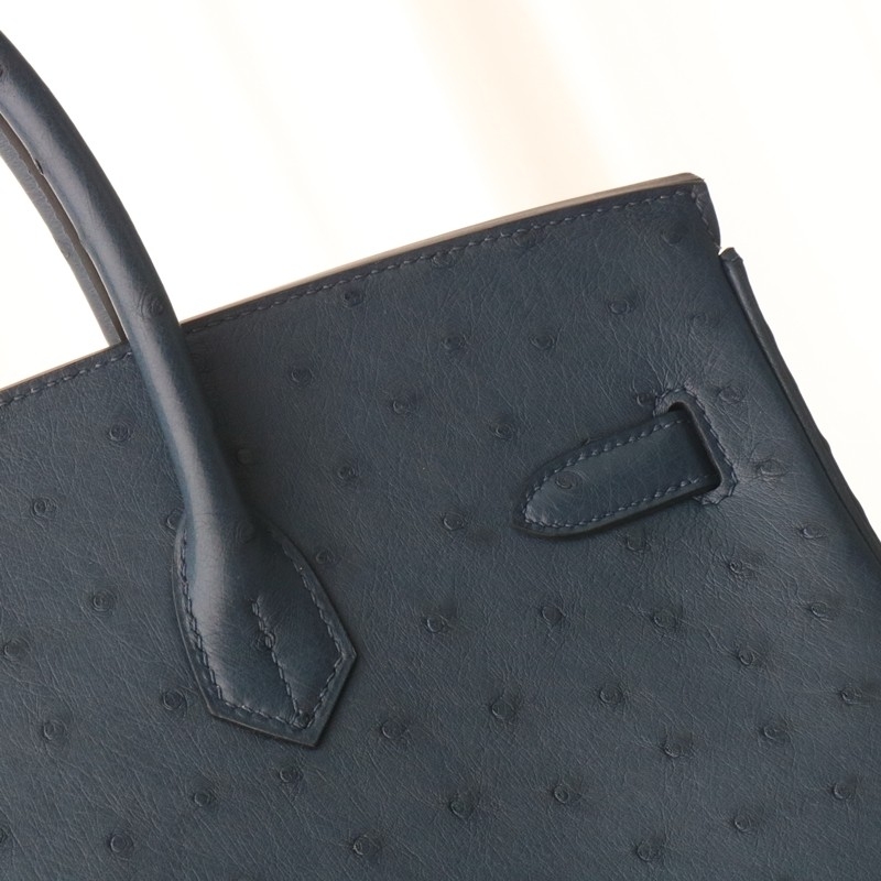 2Z blue nuit Ostrich Birkin 35 with GHW