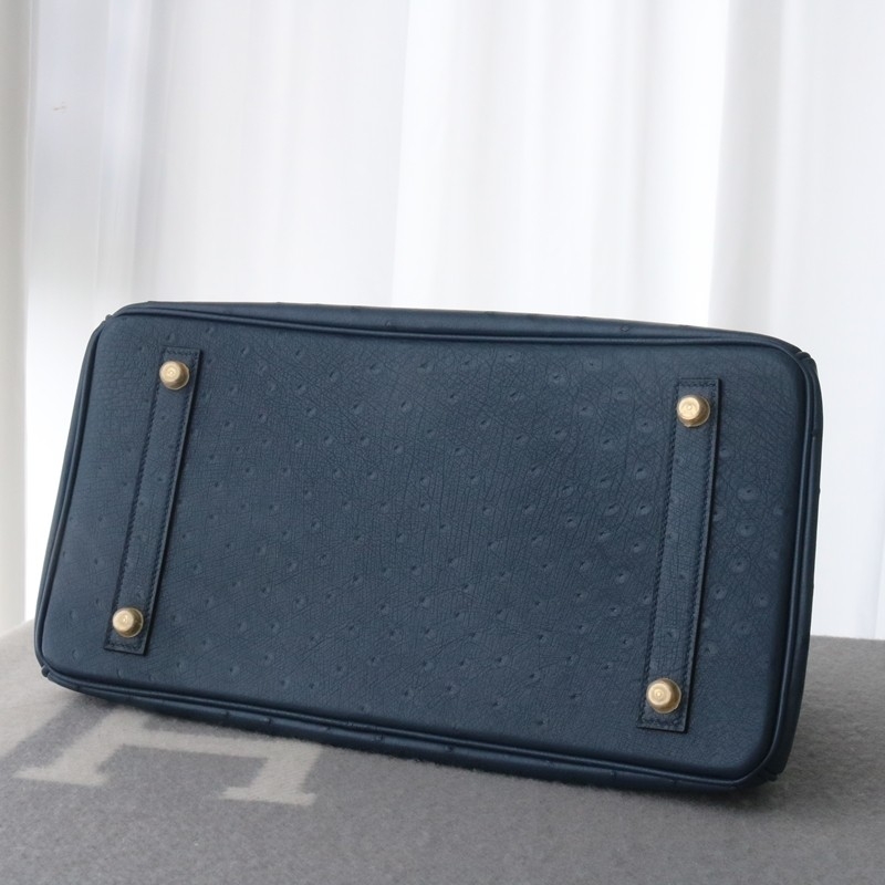 2Z blue nuit Ostrich Birkin 35 with GHW