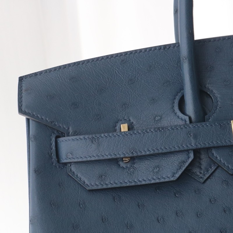 2Z blue nuit Ostrich Birkin 35 with GHW