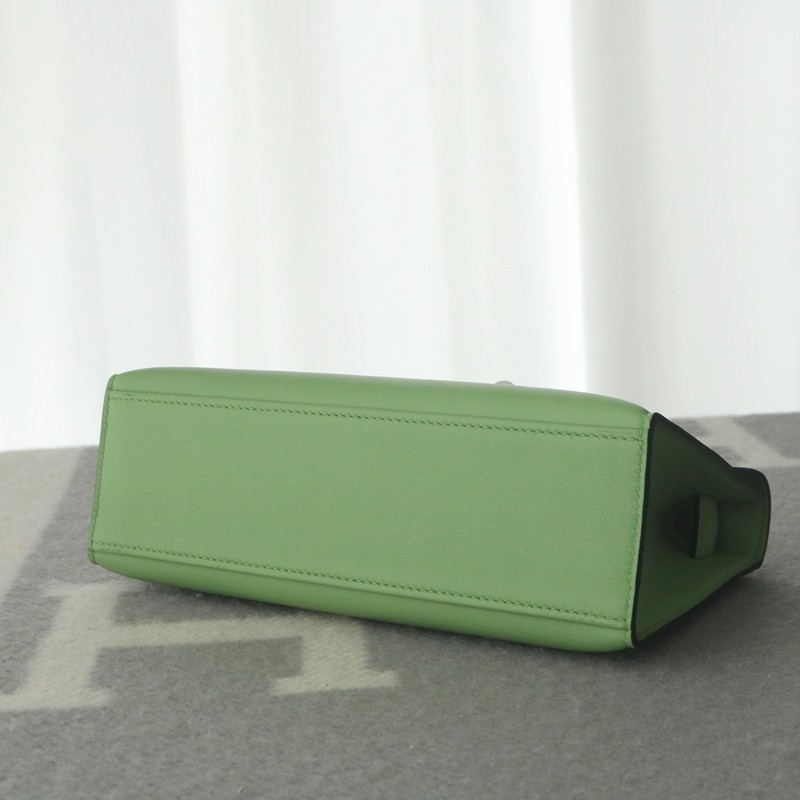 3i vert criquet Swift Kelly Pochette With GHW
