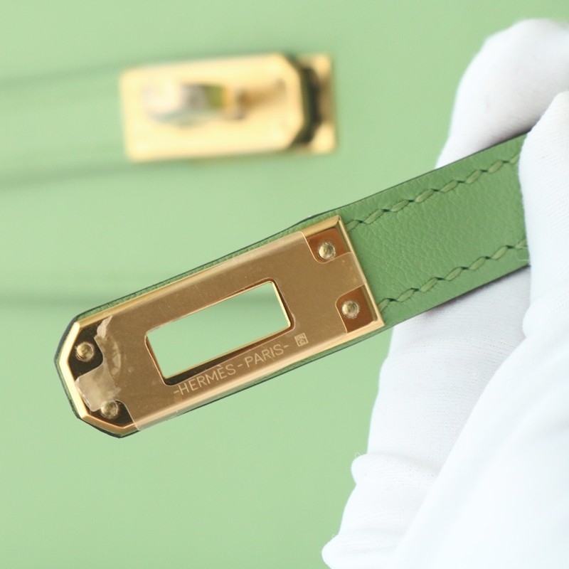 3i vert criquet Swift Kelly Pochette With GHW