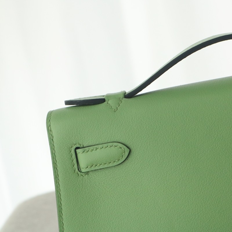 3i vert criquet Swift Kelly Pochette With GHW