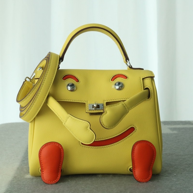 Hermes Kelly Doll Swift 9R lime /93 Orange with PHW