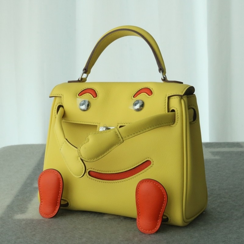 Hermes Kelly Doll Swift 9R lime /93 Orange with PHW