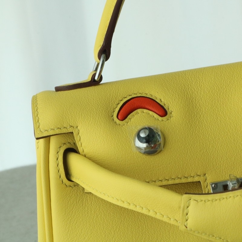 Hermes Kelly Doll Swift 9R lime /93 Orange with PHW