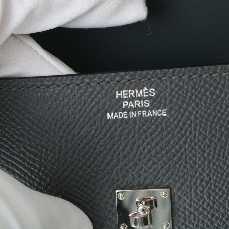 Hermes Kelly Doll Picto epsom H0 Gris misty/ CK89 Nior/ 3G Alezan with PHW
