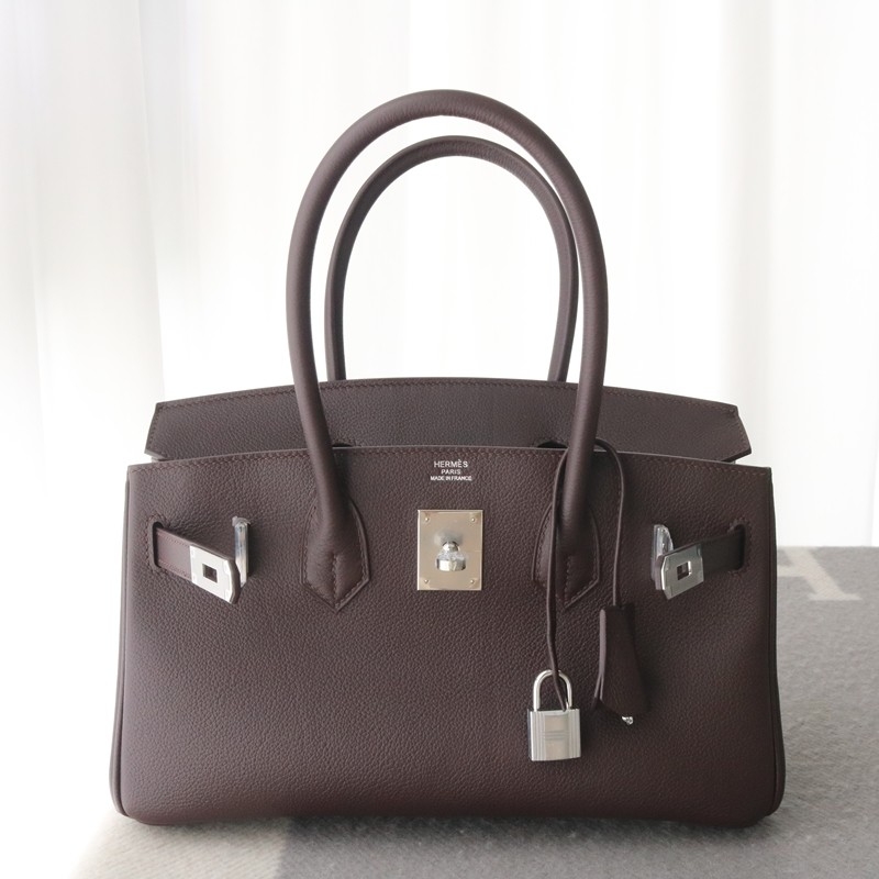 Hermes Shoulder Birkin Light 29 in rouge sellier evercolor with phw