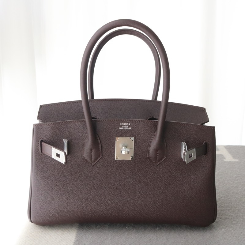Hermes Shoulder Birkin Light 29 in rouge sellier evercolor with phw