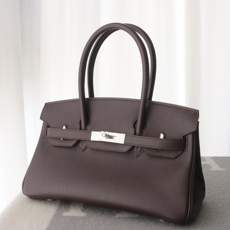 Hermes Shoulder Birkin Light 29 in rouge sellier evercolor with phw