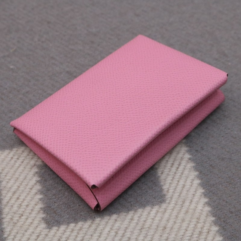 5P Bubblegum Calvi Duo card holder Epsom With Phw