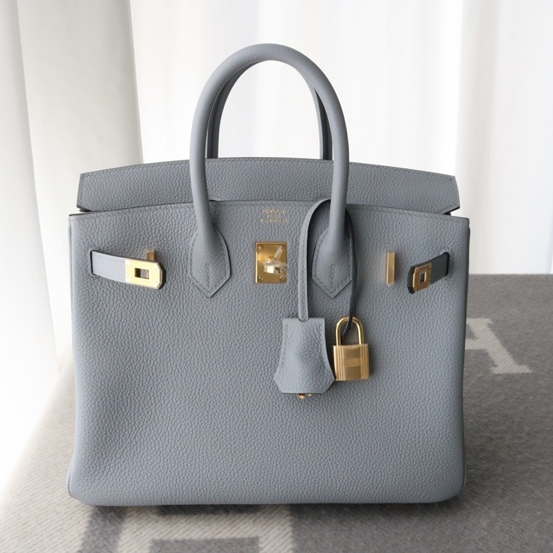 P0 Gris Pantin togo birkin 25 with GHW
