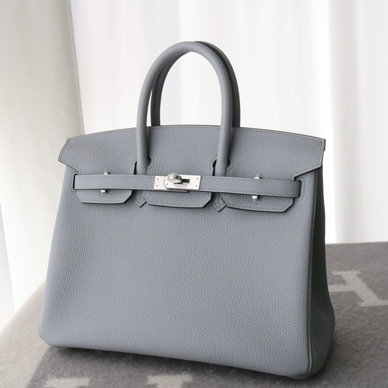 P0 Gris Pantin togo birkin 25 with PHW