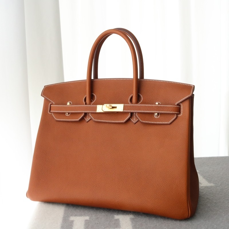 C37 GOLD barenia faubourg birkin 35 with ghw