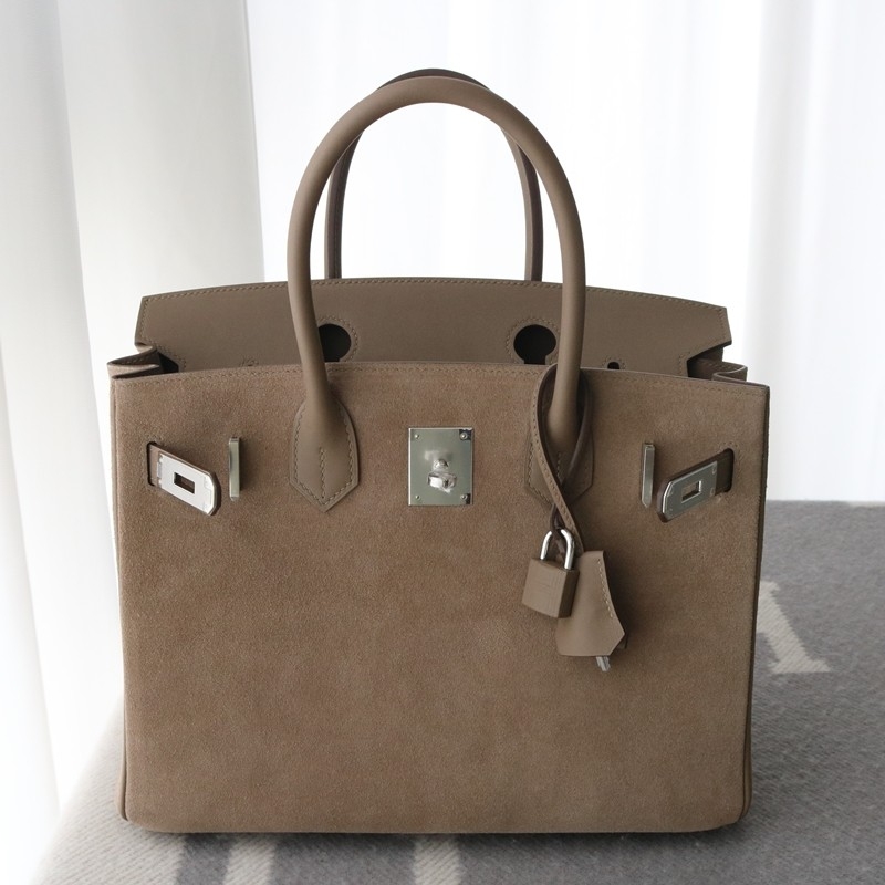 Hermes Birkin 30 Limited Edition Grizzly Gris Caillou Etoupe Swift Leather with phw