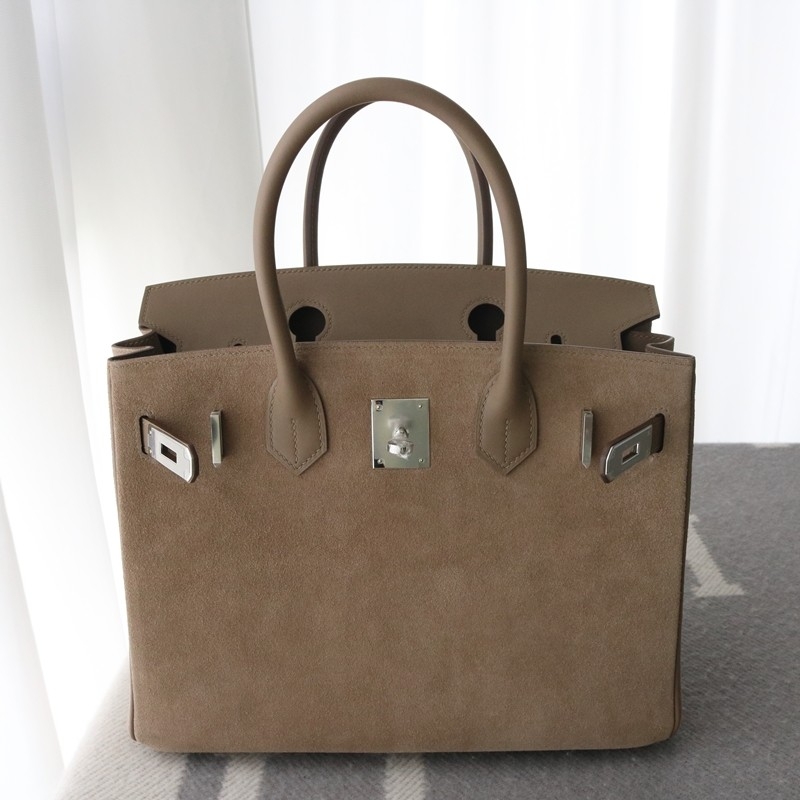 Hermes Birkin 30 Limited Edition Grizzly Gris Caillou Etoupe Swift Leather with phw