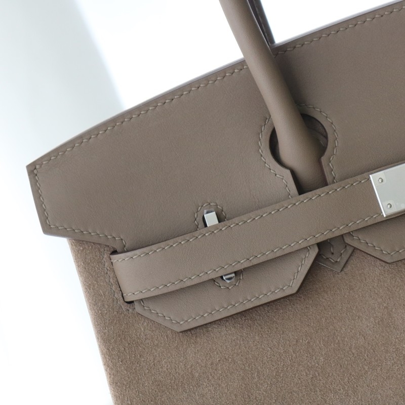 Hermes Birkin 30 Limited Edition Grizzly Gris Caillou Etoupe Swift Leather with phw