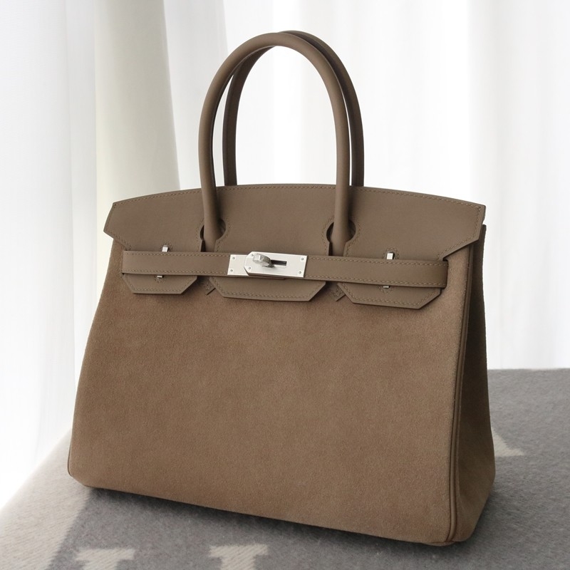Hermes Birkin 30 Limited Edition Grizzly Gris Caillou Etoupe Swift Leather with phw