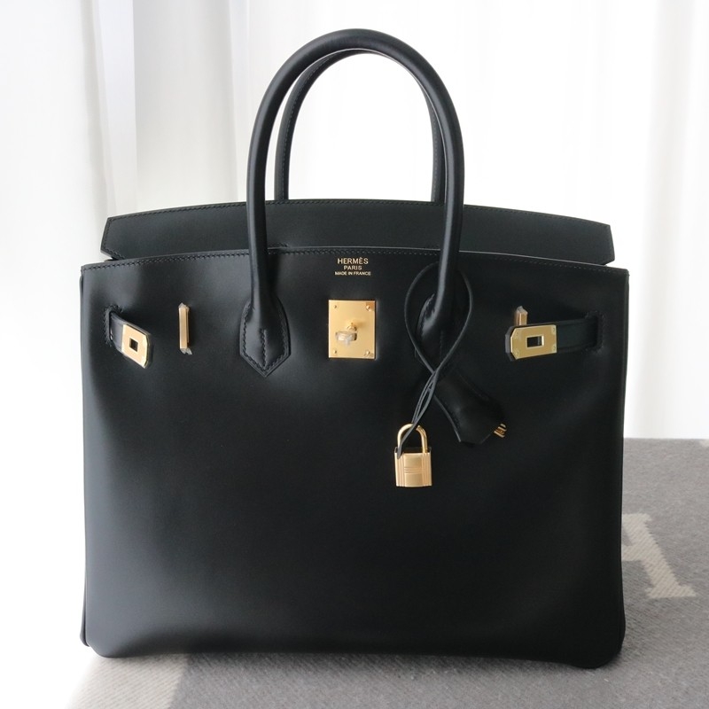 89 noir Black Box leather birkin 35 with  PHW