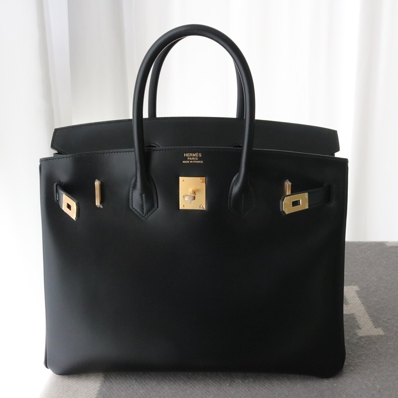 89 noir Black Box leather birkin 35 with  PHW