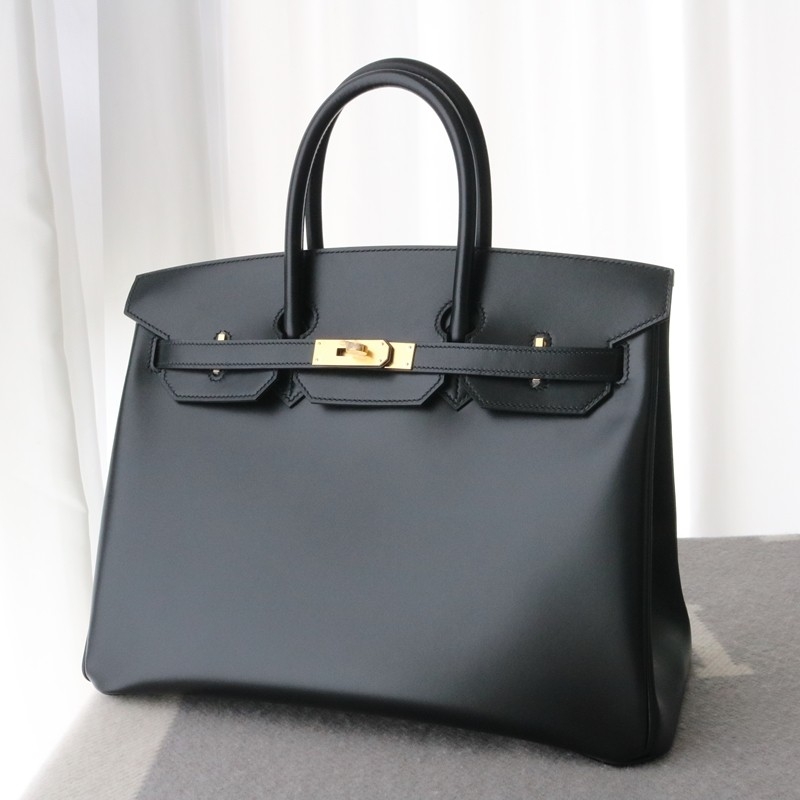 89 noir Black Box leather birkin 35 with  PHW