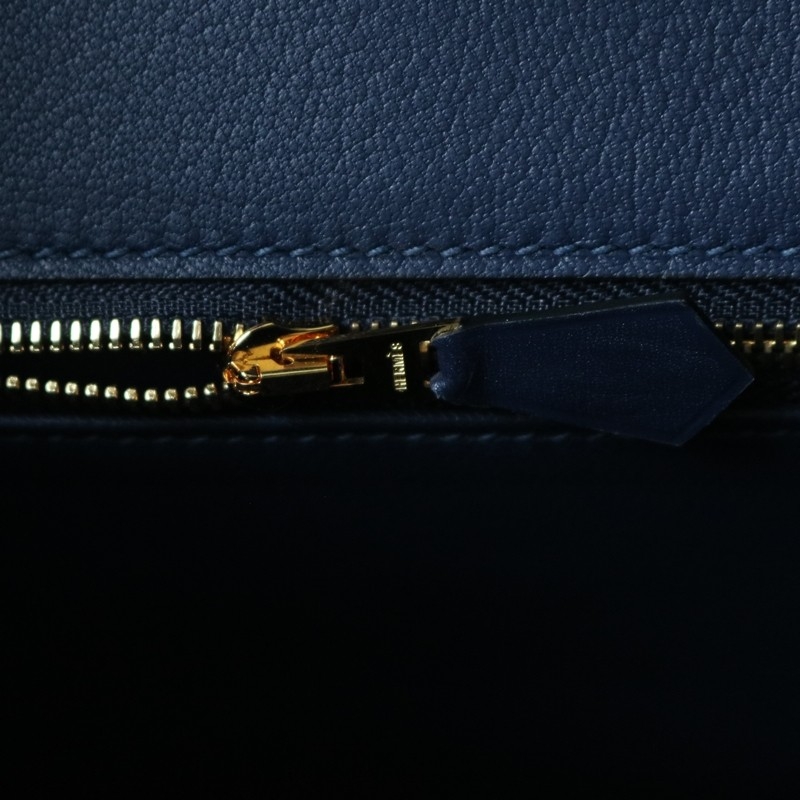 73 Bleu saphir box calf birkin 30 with GHW