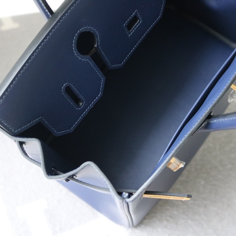 73 Bleu saphir box calf birkin 30 with GHW