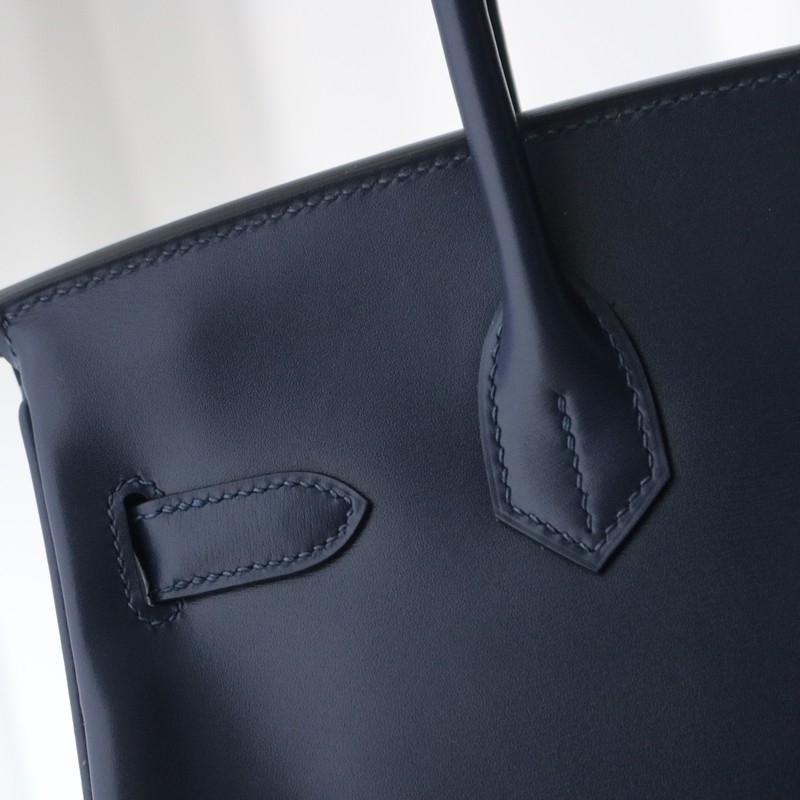 73 Bleu saphir box calf birkin 30 with GHW