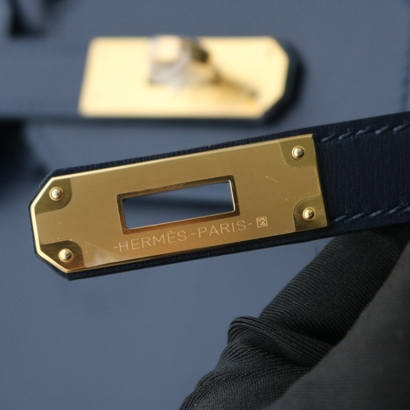 73 Bleu saphir box calf birkin 30 with GHW