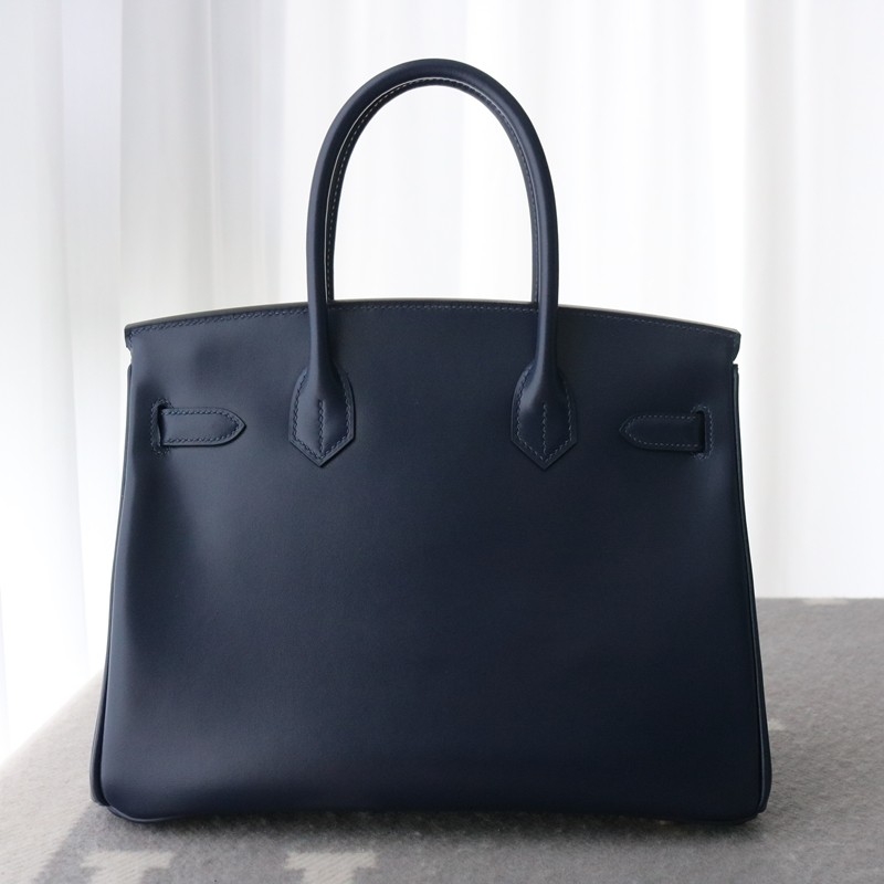 73 Bleu saphir box calf birkin 30 with GHW
